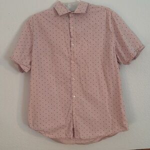 Cactus Man Ricky Singh Slim Fit pink print short sleeve button shirt XL